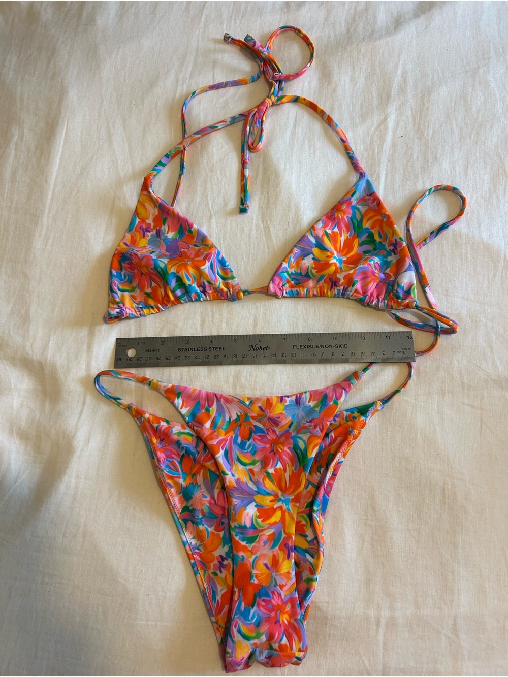 Blackbough Swim Floral Multicolor Triangle Bikini Set